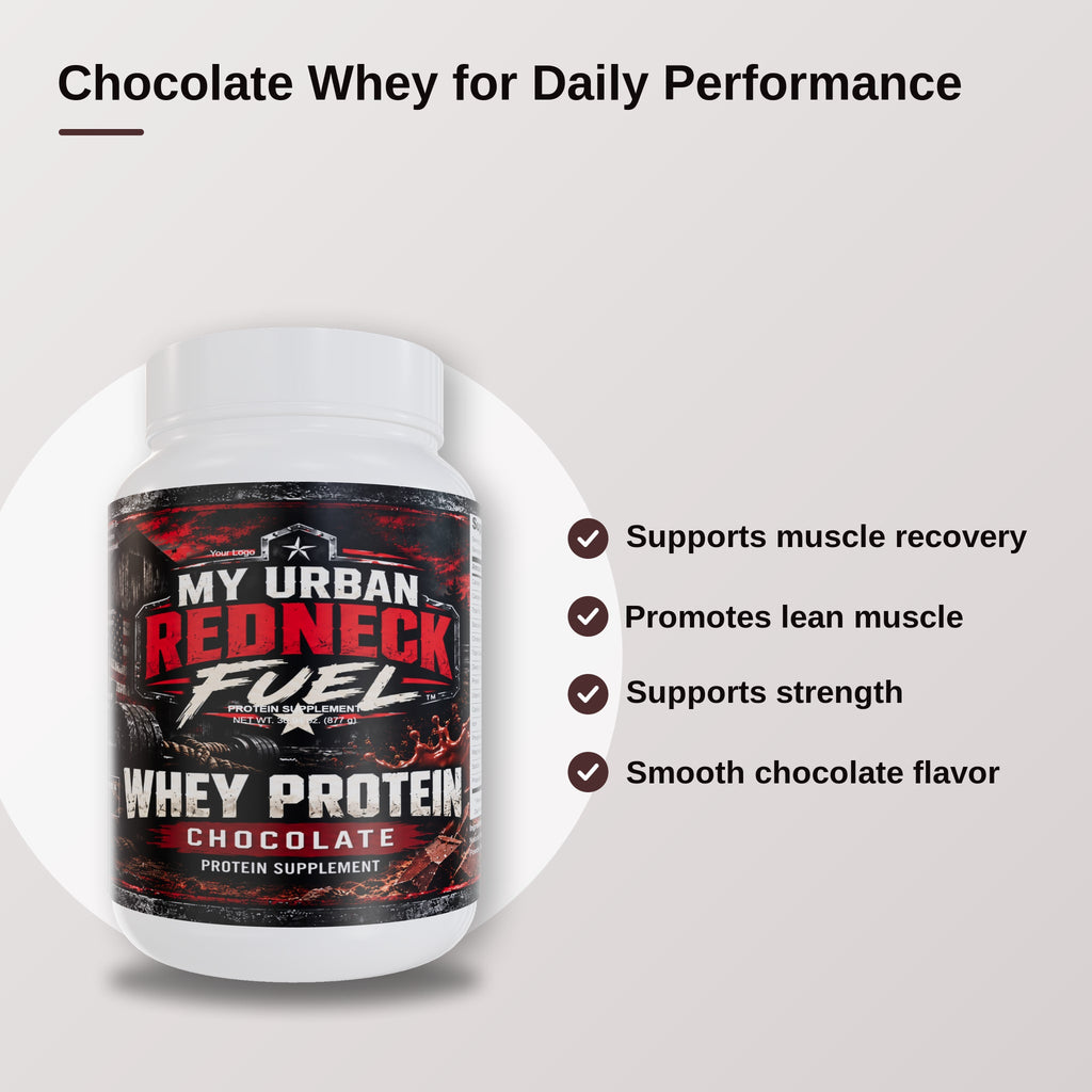 My Urban Redneck ADVANCED WHEY PROTEIN CHOCOLATE – Supports Muscle Recovery, Pouch